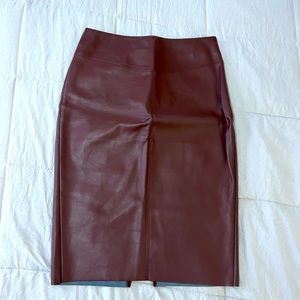 Express brown leather skirt